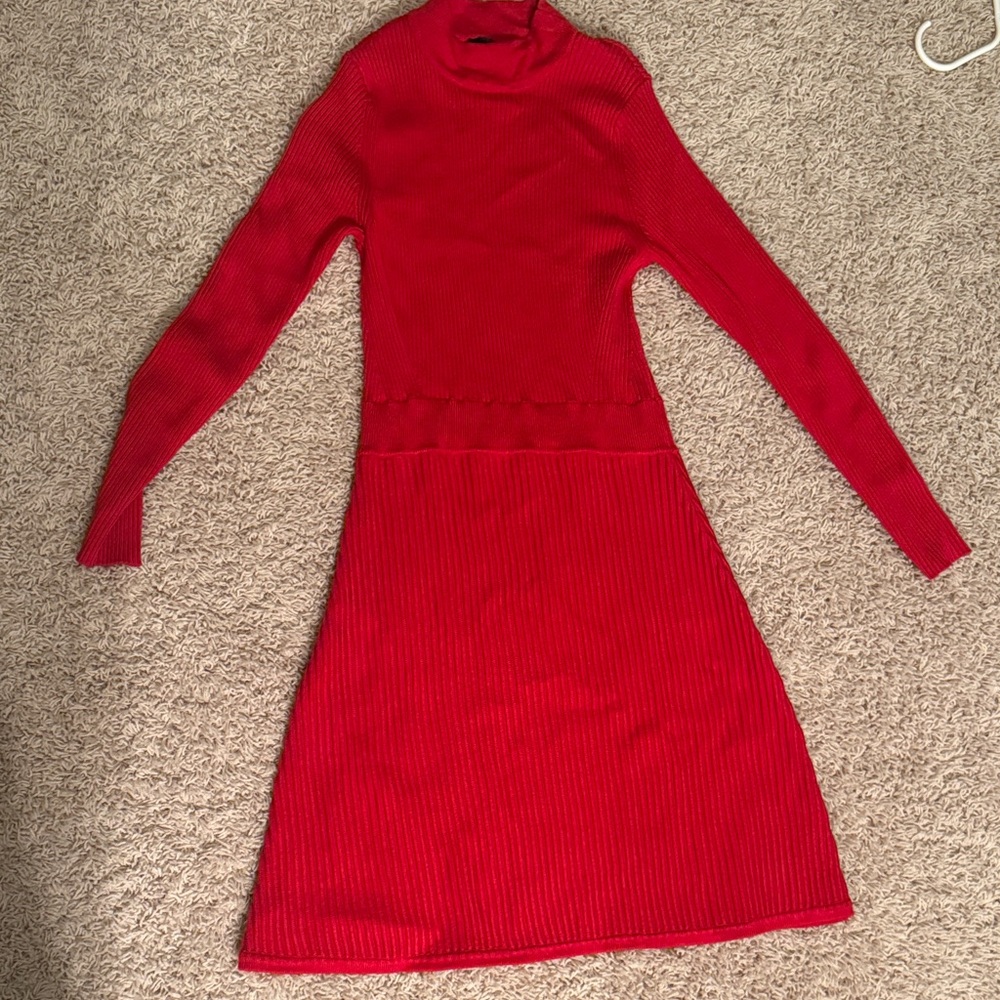 The Limited Vibrant Red Long Sleeve Dress